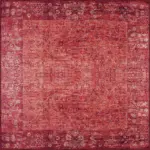 Barsbro Çerçeveli Kırmızı Polyester ve Pamuklu Kaydırmaz Tabanlı Yıkanabilir Dijital Baskı Halısı - Görsel 3