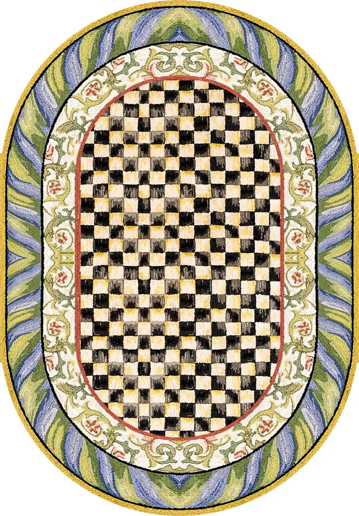 Aren Mutfak 06 Modern Çerçeveli Yeşil Polyester Kaydırmaz Tabanlı Yıkanabilir Dijital Baskı Mutfak Halısı - Görsel 2