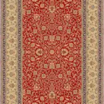 Linyi Çerçeveli Kırmızı Polyester ve Pamuklu Kaydırmaz Tabanlı Yıkanabilir Dijital Baskı Halısı