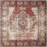 Loten Klasik Göbekli Kahverengi Polyester ve Pamuklu Kaydımaz Taban Yıkanabilir Dijital Baskı Halısı - Görsel 3