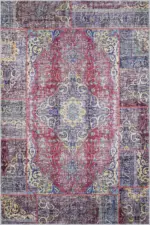 Rottne Klasik Göbekli Multi Polyester ve Pamuklu Kaydırmaz Tabanlı Yıkanabilir Dijital Baskı Halısı