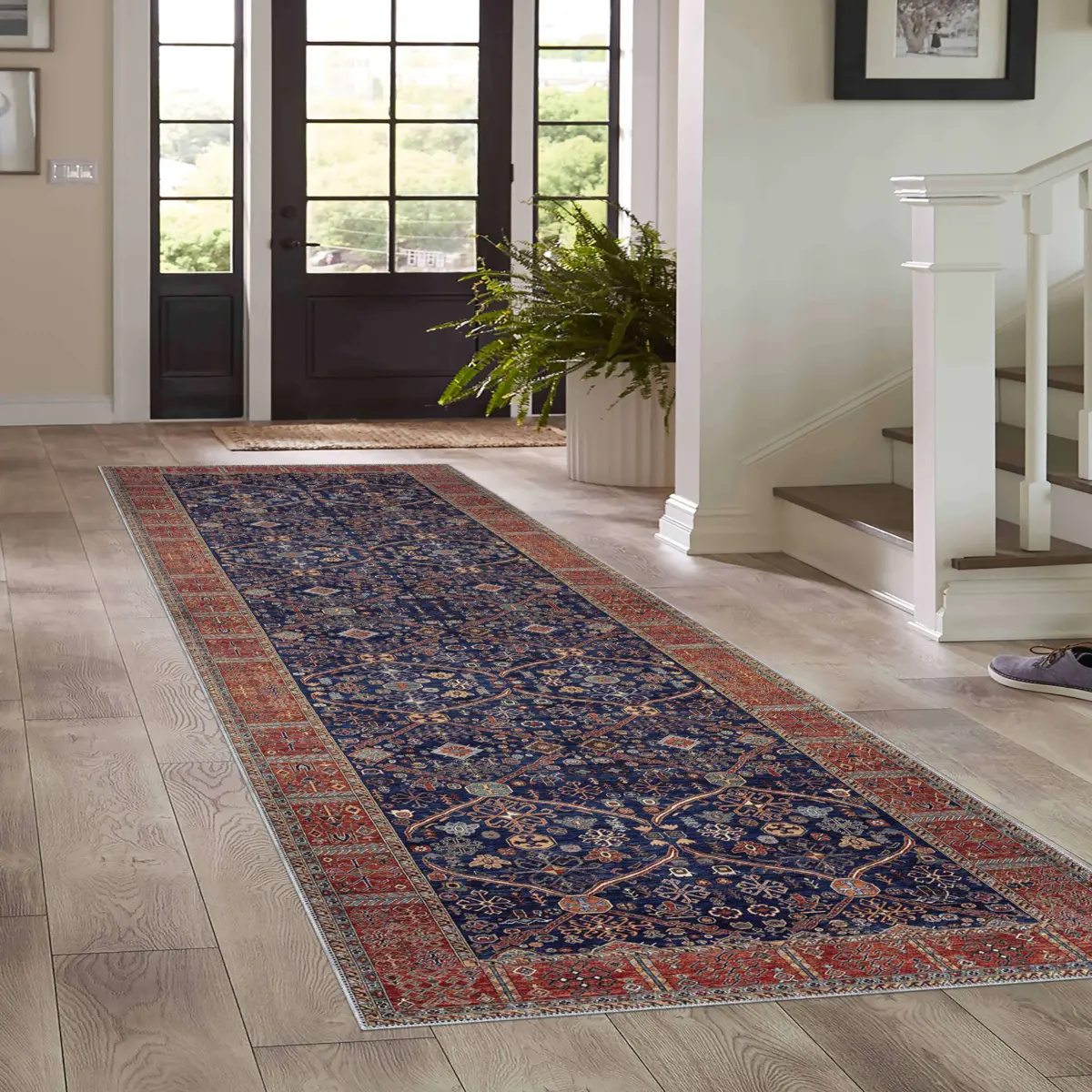 Pakse Çerçeveli Multi Polyester ve Pamuklu Kaydırmaz Tabanlı Yıkanabilir Dijital Baskı Halısı - Görsel 5