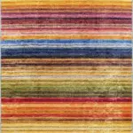 Aklera Çizgili Multi Polyester ve Pamuklu Kaydırmaz Tabanlı Yıkanabilir Dijital Baskı Halısı