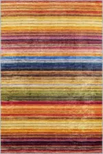 Aklera Çizgili Multi Polyester ve Pamuklu Kaydırmaz Tabanlı Yıkanabilir Dijital Baskı Halısı