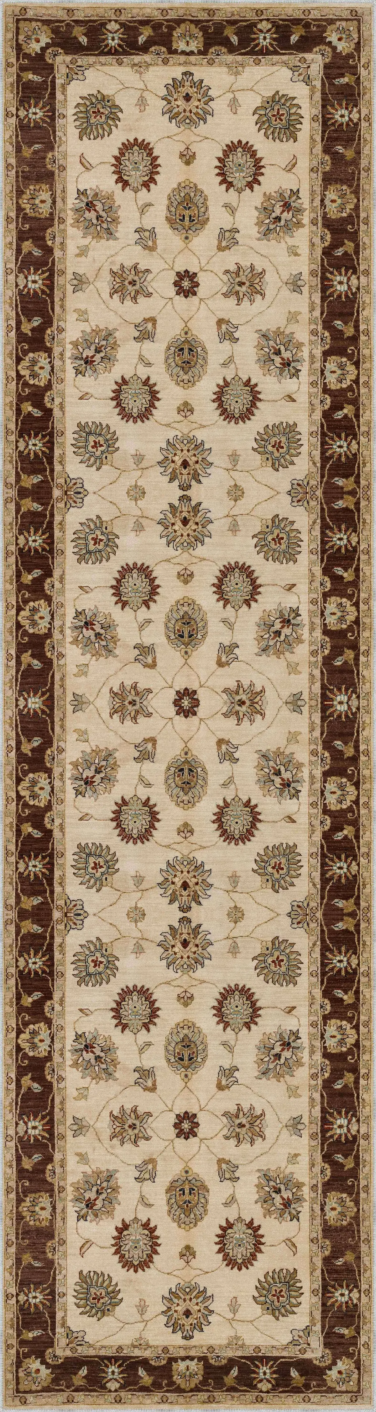 Mirpur Klasik Göbekli Bej Polyester ve Pamuklu Kaydırmaz Tabanlı Yıkanabilir Dijital Baskı Halısı - Görsel 4