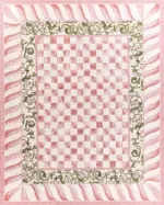 Aren Mutfak 01 Modern Çerçeveli Pembe Polyester Kaydırmaz Tabanlı Yıkanabilir Dijital Baskı Mutfak Halısı - Görsel 3