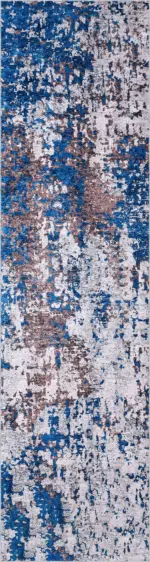 Ratlam Modern Mavi Polyester ve Pamuklu Kaydırmaz Tabanlı Yıkanabilir Dijital Baskı Halısı - Görsel 4