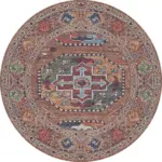 Perico Modern Etnik Gri Polyester ve Pamuklu Kaydırmaz Tabanlı Yıkanabilir Dijital Baskı Halısı - Görsel 7