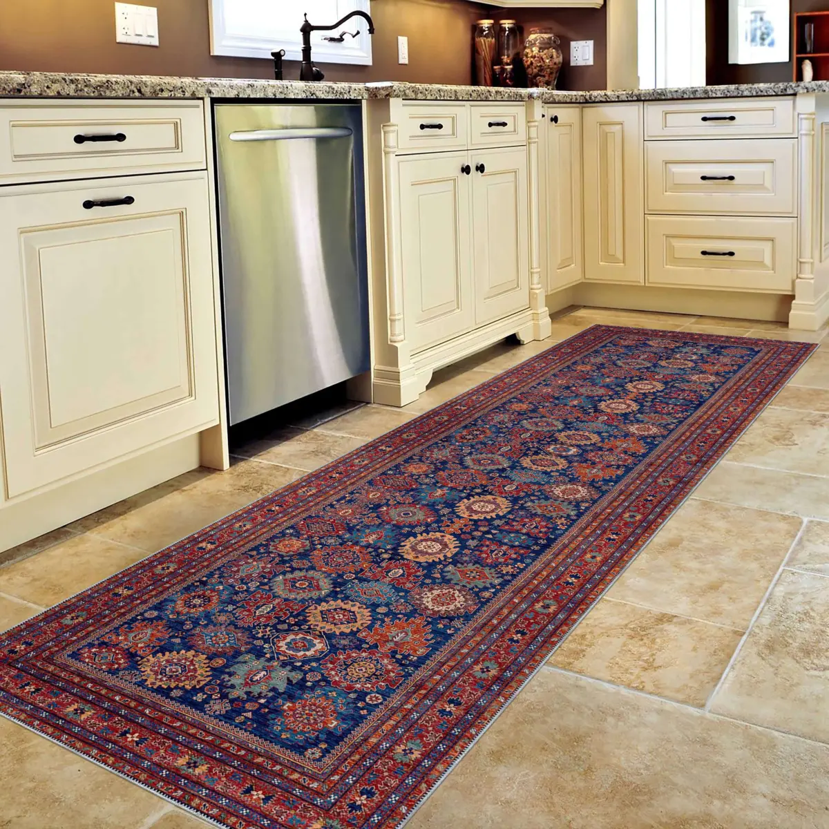 Barun Çerçeveli Multi Polyester ve Pamuklu Kaydırmaz Tabanlı Yıkanabilir Dijital Baskı Halısı - Görsel 5