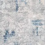 Bogra Modern Gri Polyester ve Pamuklu Kaydırmaz Tabanlı Yıkanabilir Dijital Baskı Halısı