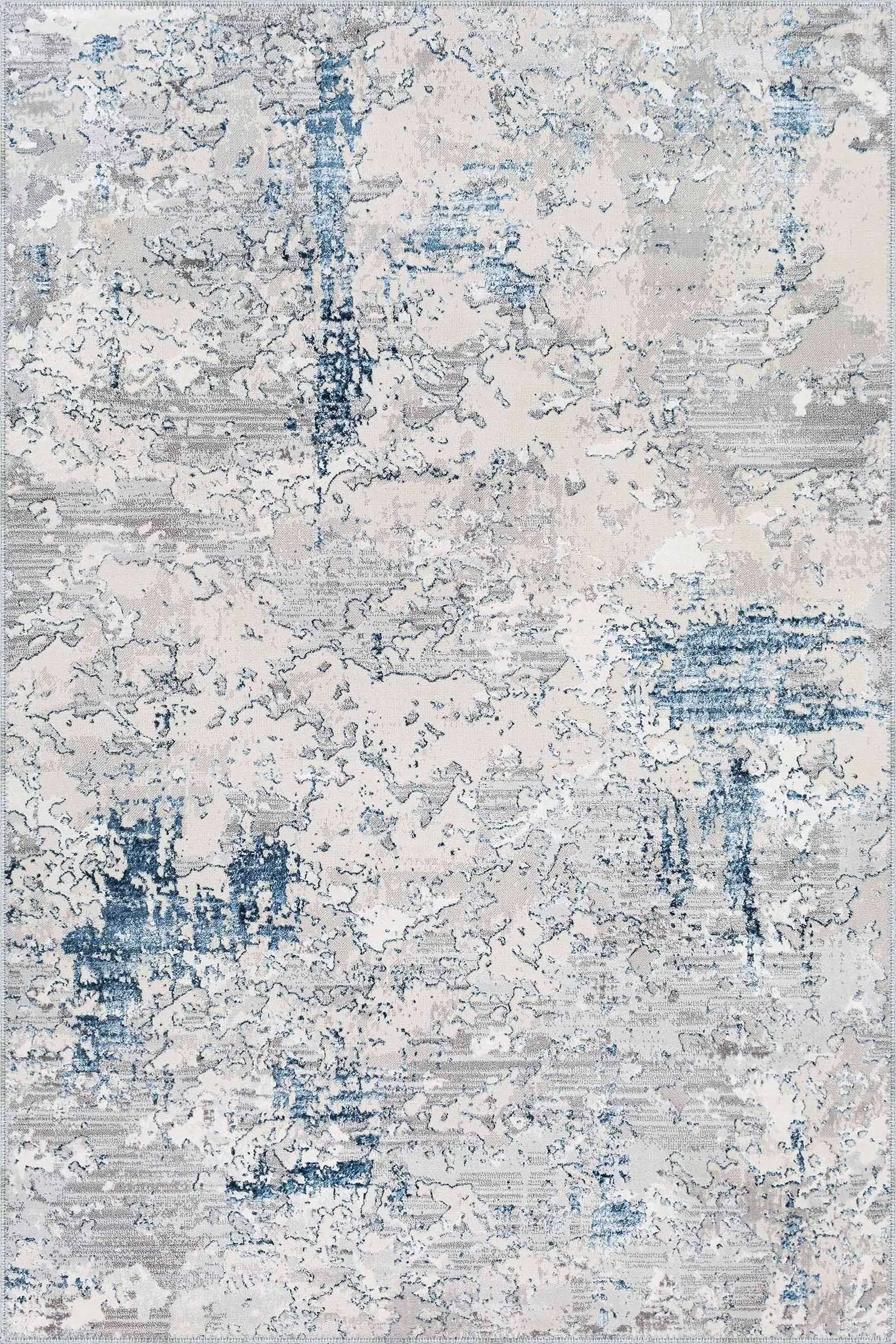 tXKgXM Bogra Modern Gri Polyester ve Pamuklu Kaydırmaz Tabanlı Yıkanabilir Dijital Baskı Halısı - Görsel 1