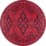 Harlov Klasik Göbekli Kırmızı Polyester ve Pamuklu Kaydırmaz Taban Yıkanabilir Dijital Baskı Halısı - Görsel 7