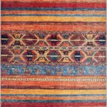 Salen Çizgili Multi Polyester ve Pamuklu Kaydırmaz Taban Yıkanabilir Dijital Baskı Halısı