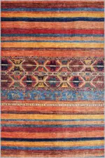 Salen Çizgili Multi Polyester ve Pamuklu Kaydırmaz Taban Yıkanabilir Dijital Baskı Halısı