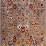 Doshi Klasik Göbeklli Multi Polyester ve Pamuklu Kaydırmaz Tabanlı Yıkanabilir Dijital Baskı Halısı