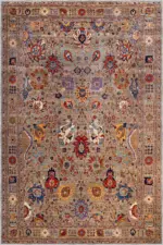 Doshi Klasik Göbeklli Multi Polyester ve Pamuklu Kaydırmaz Tabanlı Yıkanabilir Dijital Baskı Halısı