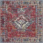 Vinstra Klasik Göbekli Multi Polyester ve Pamuklu Kaydırmaz Taban Yıkanabilir Dijital Baskı Halısı - Görsel 3