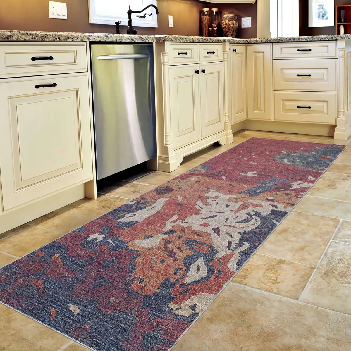 Lajas Modern Multi Polyester ve Pamuklu Kaydırmaz Tabanlı Yıkanabilir Dijital Baskı Halısı - Görsel 5