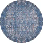 Mirador Modern Mavi Polyester ve Pamuklu Kaydırmaz Tabanlı Yıkanabilir Dijital Baskı Halısı - Görsel 7