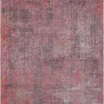 Deoria Modern Kırmızı Polyester ve Pamuklu Kaydırmaz Tabanlı Yıkanabilir Dijital Baskı Halısı