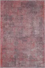 Deoria Modern Kırmızı Polyester ve Pamuklu Kaydırmaz Tabanlı Yıkanabilir Dijital Baskı Halısı