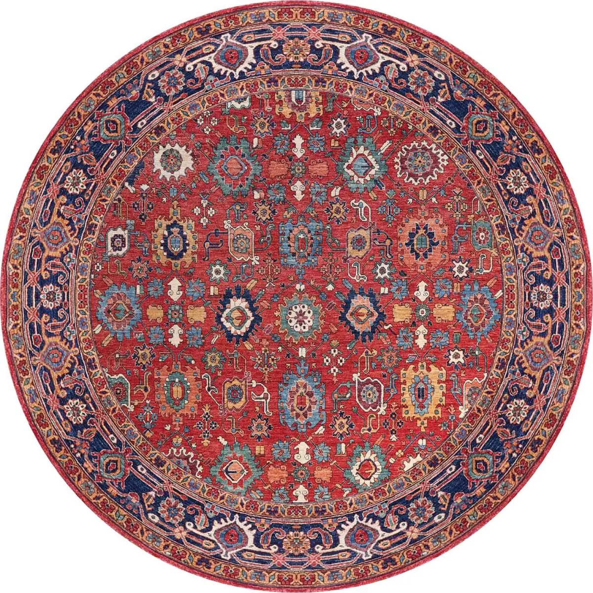 Pingdu Çerçeveli Kırmızı Polyester ve Pamuklu Kaydırmaz Tabanlı Yıkanabilir  Dijital Baskı Halısı - Görsel 7