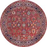 Pingdu Çerçeveli Kırmızı Polyester ve Pamuklu Kaydırmaz Tabanlı Yıkanabilir  Dijital Baskı Halısı - Görsel 7