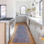 Canaza Modern Etnik Mavi Polyester ve Pamuklu Kaydırmaz Tabanlı Yıkanabilir Dijital Baskı Halısı - Görsel 5