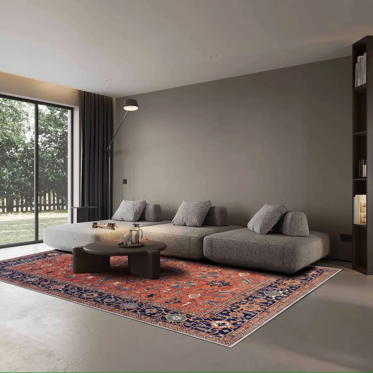 Nankin Çerçeveli Multi Polyester ve Pamuklu Kaydırmaz Tabanlı Yıkanabilir Dijital Baskı Halısı - Görsel 2