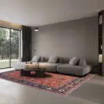 Nankin Çerçeveli Multi Polyester ve Pamuklu Kaydırmaz Tabanlı Yıkanabilir Dijital Baskı Halısı - Görsel 2