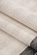 Gorno Modern Krem ve Antrasit Polipolyester Sisal Halı - Görsel 3
