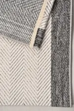 Gorno Modern Krem ve Antrasit Polipolyester Sisal Halı - Görsel 5