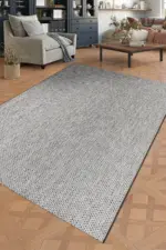 Boyno Modern Beyaz ve Antrasit Polipolyester Sisal Halı - Görsel 2