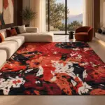 Pizra Modern Multi Polyester ve Pamuklu Kaydırmaz Taban Yıkanabilir Dijital Baskı Halısı - Görsel 4