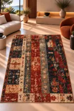 Heloz Modern Multi Polyester ve Pamuklu Kaydırmaz Taban Yıkanabilir Dijital Baskı Halısı - Görsel 2
