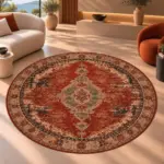 Astoni Klasik Çerçeveli Multi Polyester ve Pamuklu Kaydırmaz Taban Yıkanabilir Dijital Baskı Halısı - Görsel 6