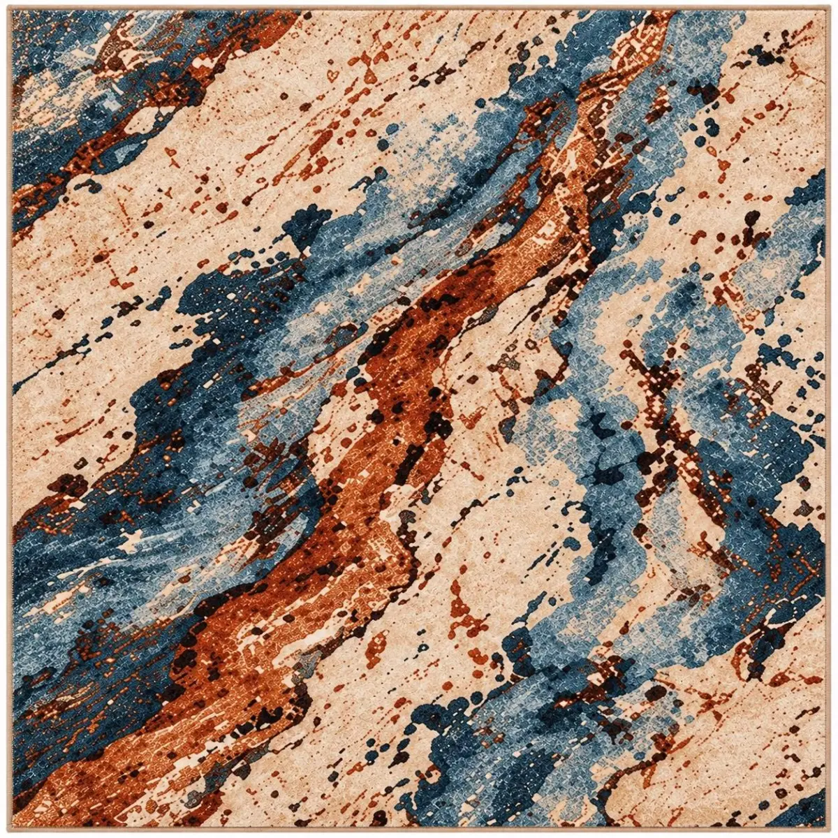 Gaoz Modern Multi Polyester ve Pamuklu Kaydırmaz Taban Yıkanabilir Dijital Baskı Halısı - Görsel 3
