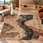 Garani Modern Multi Polyester ve Pamuklu Kaydırmaz Taban Yıkanabilir Dijital Baskı Halısı - Görsel 4