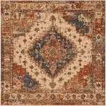 Gien Klasik Göbekli Multi Polyester ve Pamuklu Kaydırmaz Taban Yıkanabilir Dijital Baskı Halısı - Görsel 3