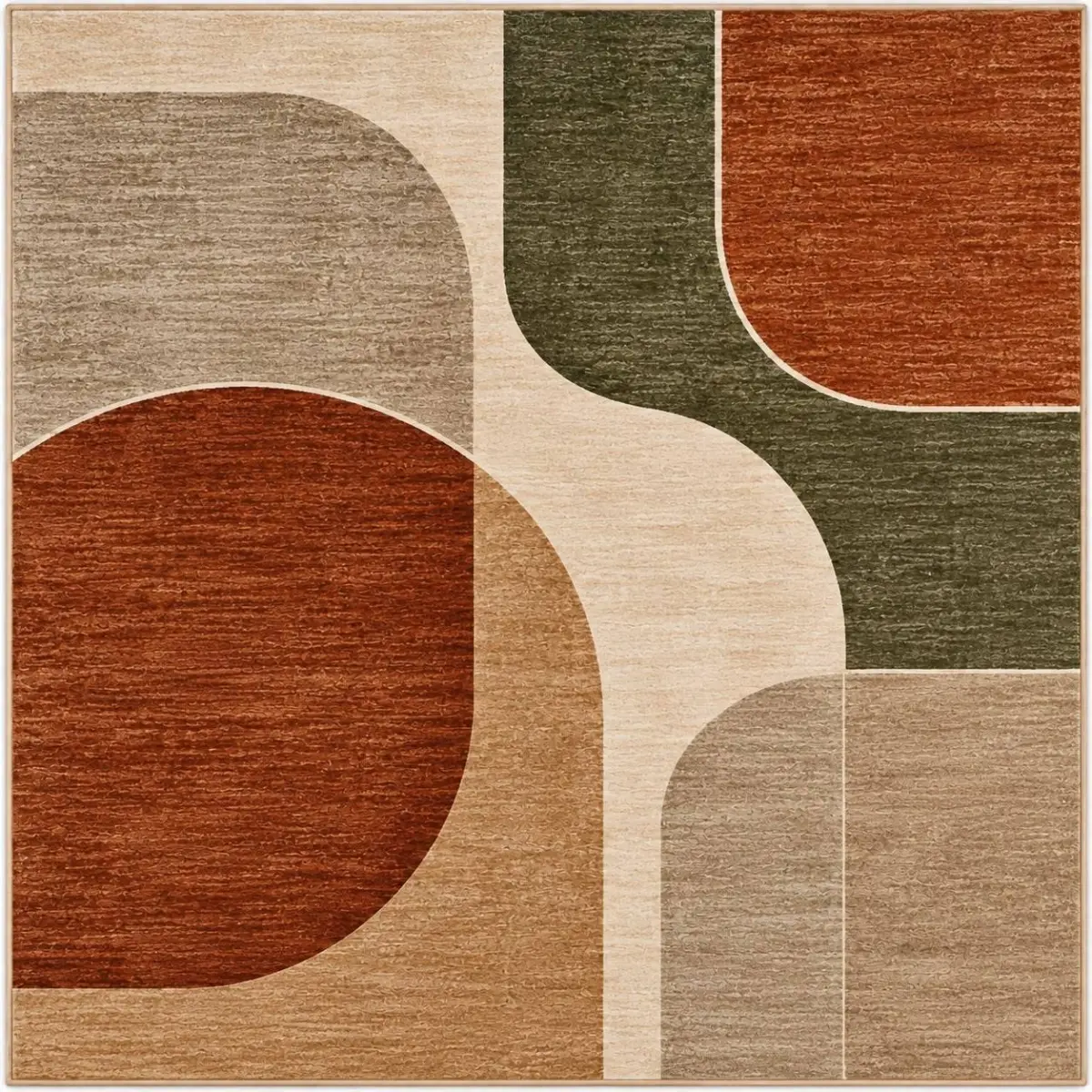 Devaa Geometrik  Multi Polyester ve Pamuklu Kaydırmaz Taban Yıkanabilir Dijital Baskı Halısı - Görsel 3
