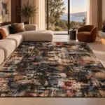 Arne Modern Multi Polyester ve Pamuklu Kaydırmaz Taban Yıkanabilir Dijital Baskı Halısı - Görsel 4