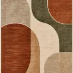Devaa Geometrik  Multi Polyester ve Pamuklu Kaydırmaz Taban Yıkanabilir Dijital Baskı Halısı