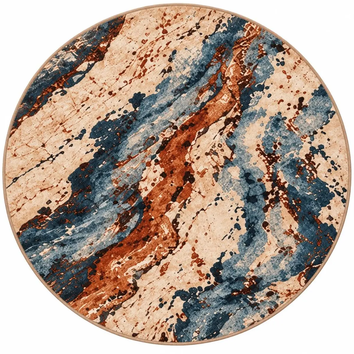 Gaoz Modern Multi Polyester ve Pamuklu Kaydırmaz Taban Yıkanabilir Dijital Baskı Halısı - Görsel 5
