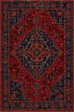 Ayga Klasik Göbekli Multi Polyester ve Pamuklu Kaydırmaz Taban Yıkanabilir Dijital Baskı Halısı
