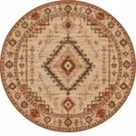 Garen Klasik Göbekli Multi Polyester ve Pamuklu Kaydırmaz Taban Yıkanabilir Dijital Baskı Halısı - Görsel 5