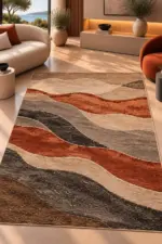 Helay Modern Multi Polyester ve Pamuklu Kaydırmaz Taban Yıkanabilir Dijital Baskı Halısı - Görsel 2