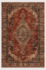 Astoni Klasik Çerçeveli Multi Polyester ve Pamuklu Kaydırmaz Taban Yıkanabilir Dijital Baskı Halısı