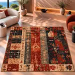 Heloz Modern Multi Polyester ve Pamuklu Kaydırmaz Taban Yıkanabilir Dijital Baskı Halısı - Görsel 4
