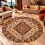 Sulga Klasik Göbekli Multi Polyester ve Pamuklu Kaydırmaz Taban Yıkanabilir Dijital Baskı Halısı - Görsel 6