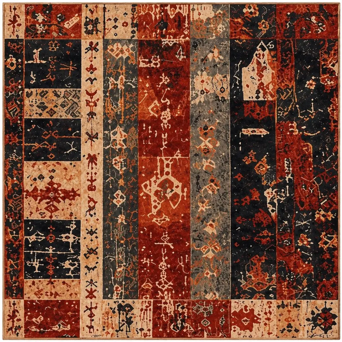 Heloz Modern Multi Polyester ve Pamuklu Kaydırmaz Taban Yıkanabilir Dijital Baskı Halısı - Görsel 3